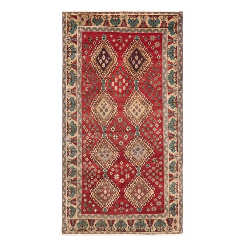 ECARPETGALLERY Hand-knotted Melis Vintage Red Wool Rug - 4'10 x 9'5