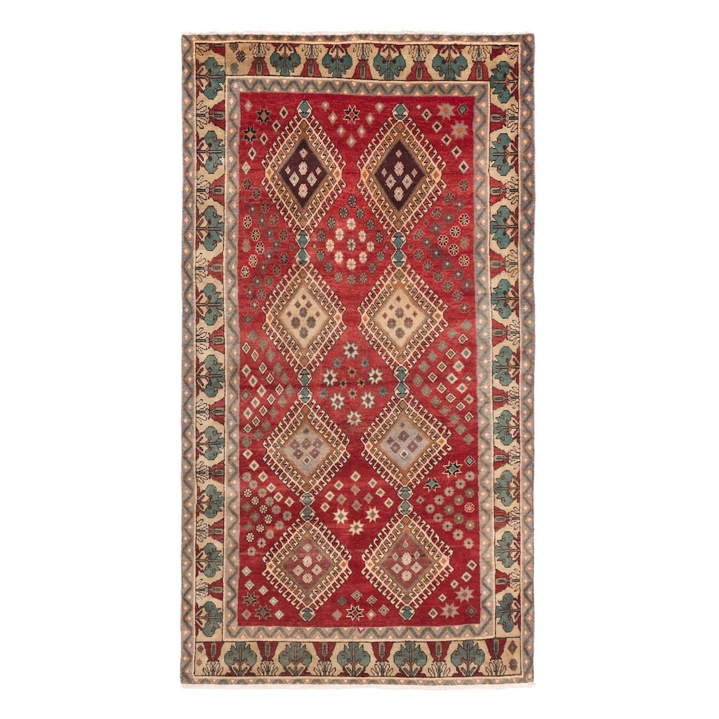 ECARPETGALLERY Hand-knotted Melis Vintage Red Wool Rug - 4'10 x 9'5