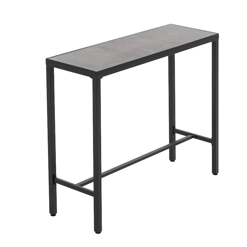 PatioTextilene Bar Set with High Backrest, Black and Gray