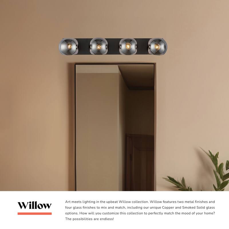 Alora Lighting VL548431CL Willow 4 Light 31" Wide Vanity Strip with