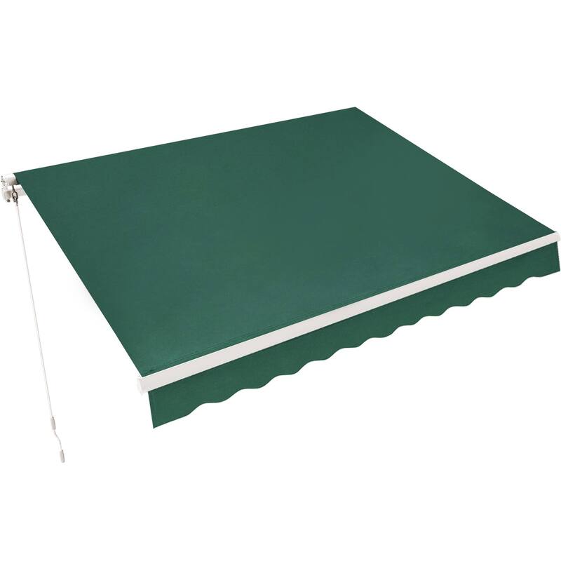 MCombo10x8Feet Manual Retractable Patio Door Window Awning Sunshade Shelter Outdoor Canopy - Green