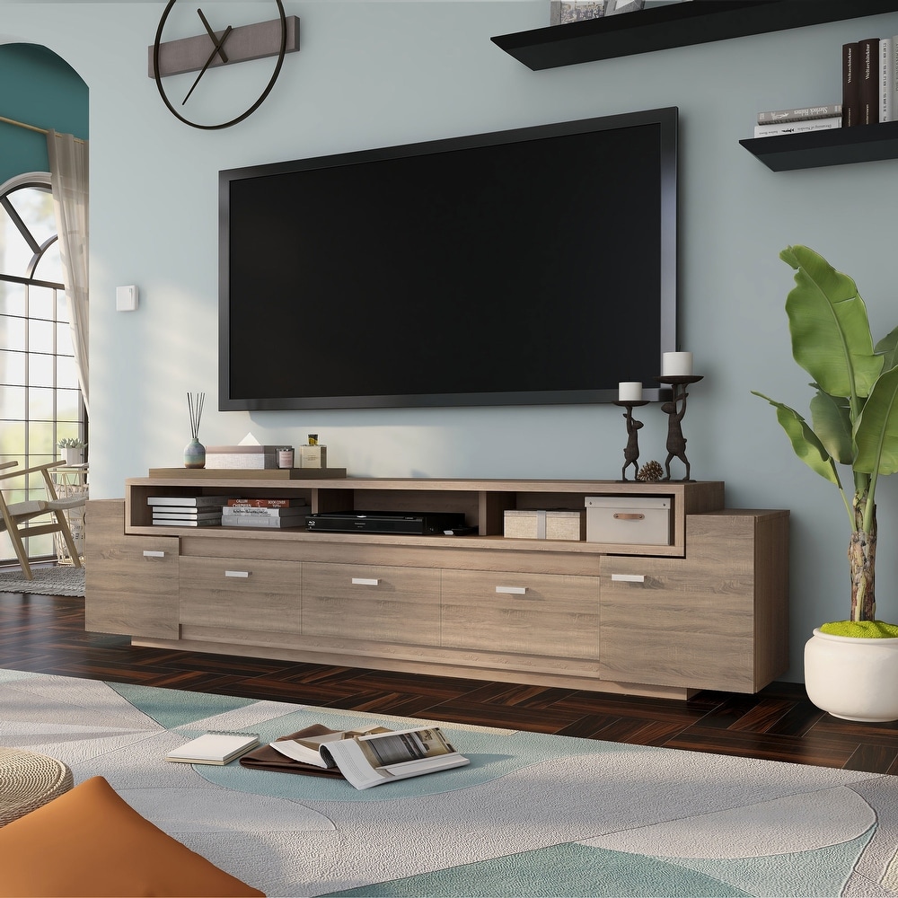 Furniture of America 84″ Peyton Modern-tiered TV Stand