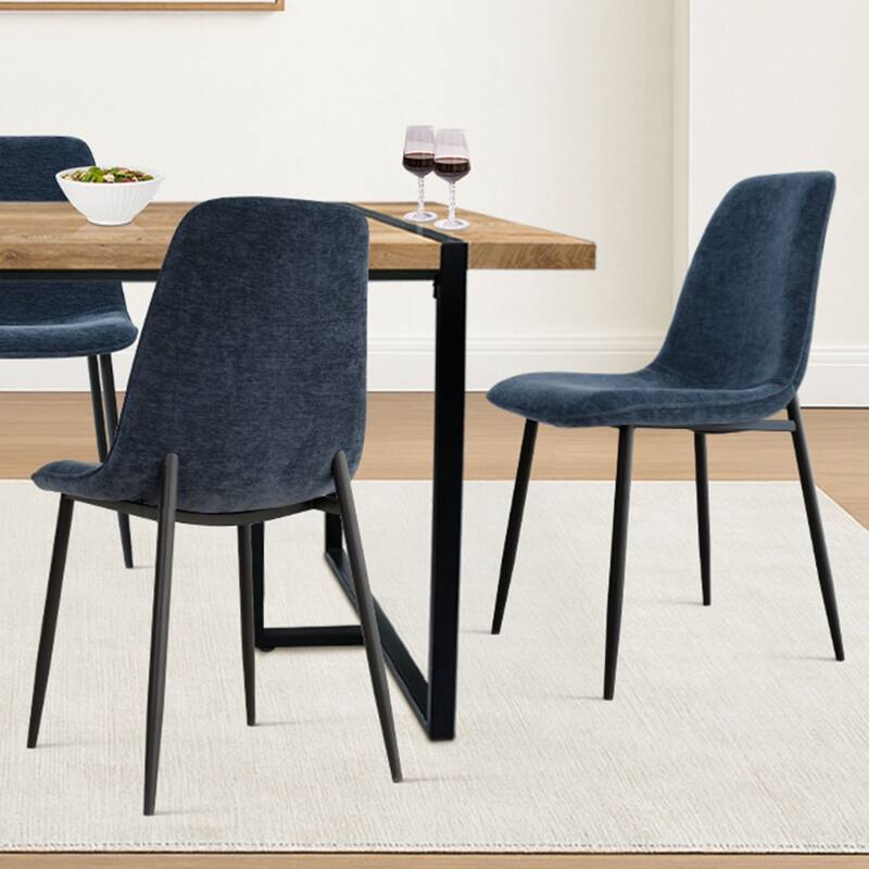 Rectangular Dining Table Set for 4 with Upholstered Chairs