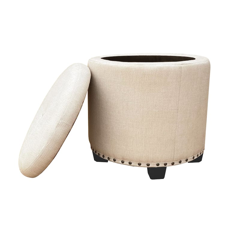 HomePop Storage Ottoman with Nailheads