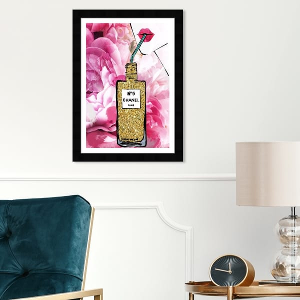Wynwood Studio 'Sipping Rose' Fashion and Glam Wall Art Framed Print  Lifestyle - Pink, Gold - On Sale - Bed Bath & Beyond - 31456984
