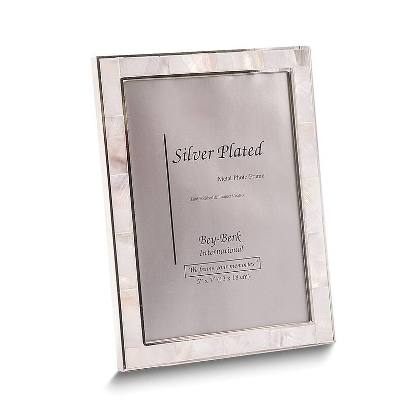 Curata Silver-Plated Trim with Mother of Pearl 5x7 Picture Frame