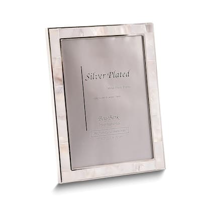 Curata Silver-Plated Trim with Mother of Pearl 5x7 Picture Frame