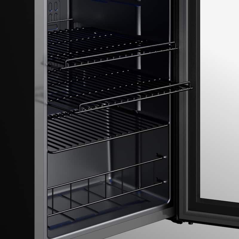 Yeego 3.1 Cu.Ft Beverage Cooler, Glass Door Mini Fridge with Digital Control, Quiet Cooling, Built-in or Freestanding Use