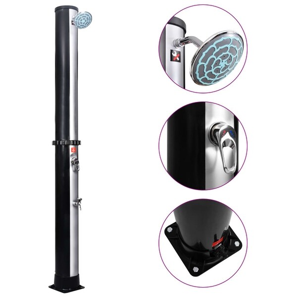 vidaXL Outdoor Solar Shower Swimming Pool Shower with Faucet Shower Stand Bed Bath Beyond 33180819