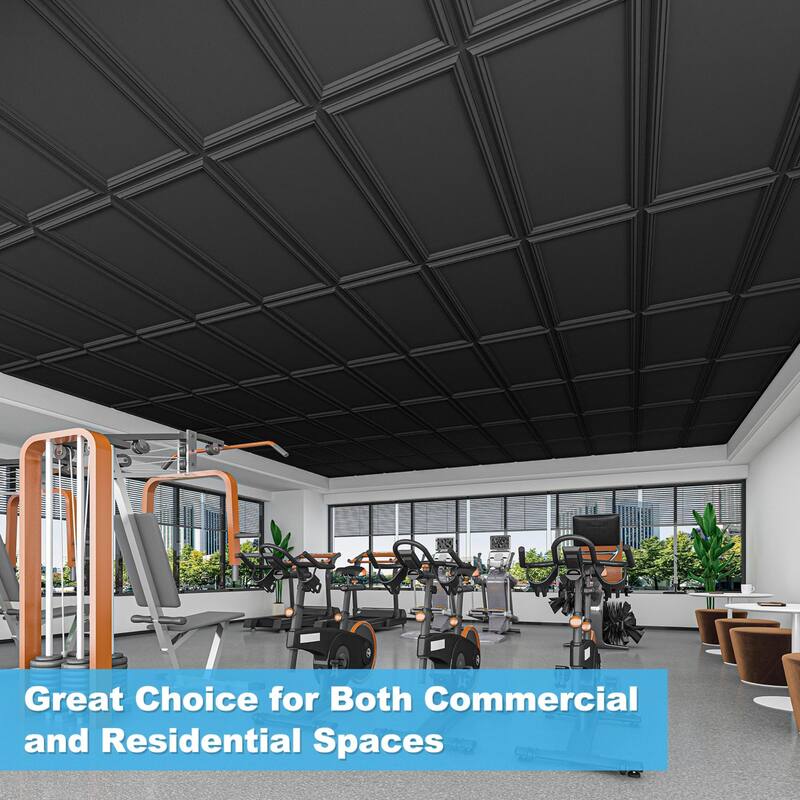 Art3d 24"x48" 3D PVC Wall & Ceiling Panels, Set of 12, Covers 96 Sq.Ft