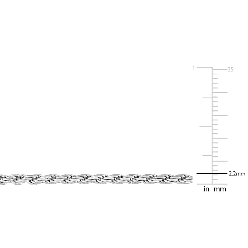 Miadora 18 Inch Rope Chain Necklace in Sterling Silver