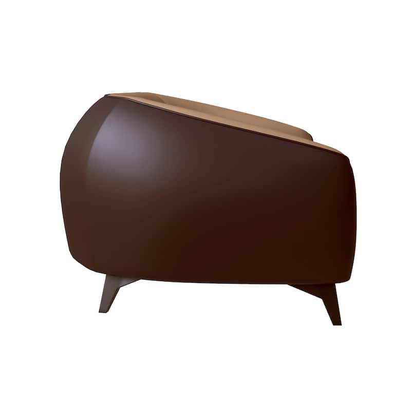 Single-Seater Sofa Armchair Upholstered in Vegan Leather with Metal Legs Opula Series by LeisureMod