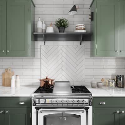 Apollo tile 2.6" x 16" Silken Glossy Ivory White Ceramic Tile (10.76 sq ft/case) - 38 Pack