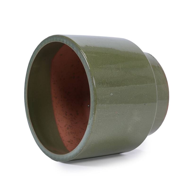 Handmade Indoor/Outdoor Ceramic Planter Set with Earthy Glossy Finish