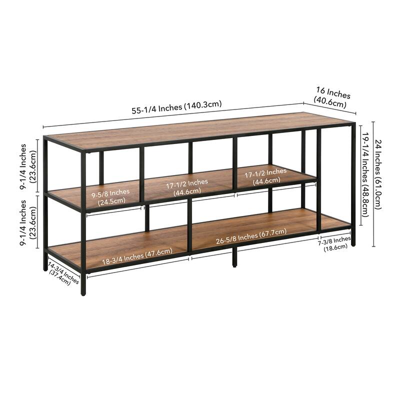 Winthrop Rectangular TV Stand with Metal Shelves for TV's up to 60"