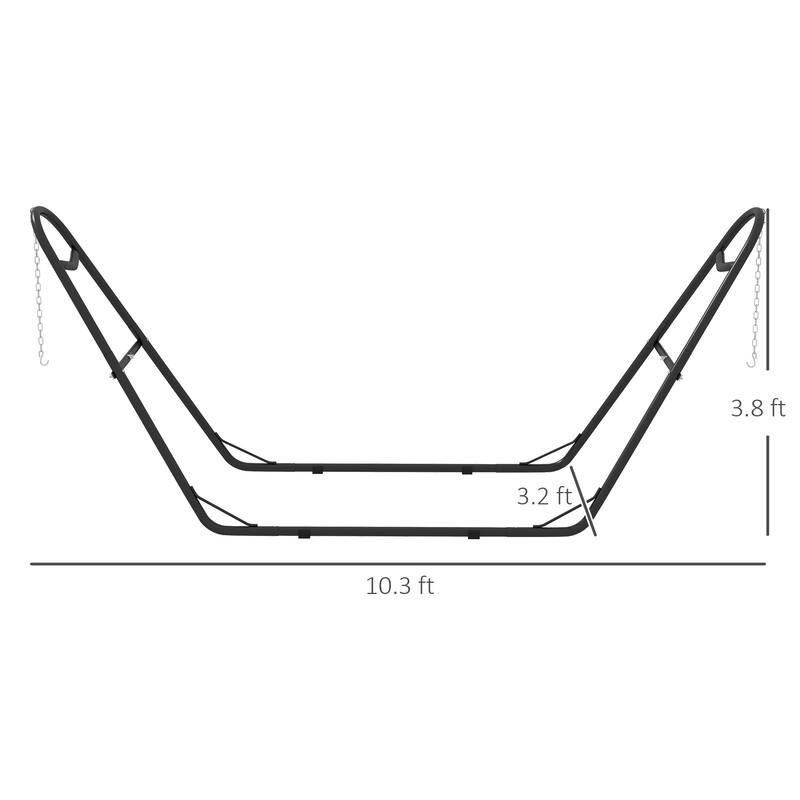 Outsunny Hammock Stand, Portable Adjustable Steel Frame Hammock Stand with Weather Resistant Finish