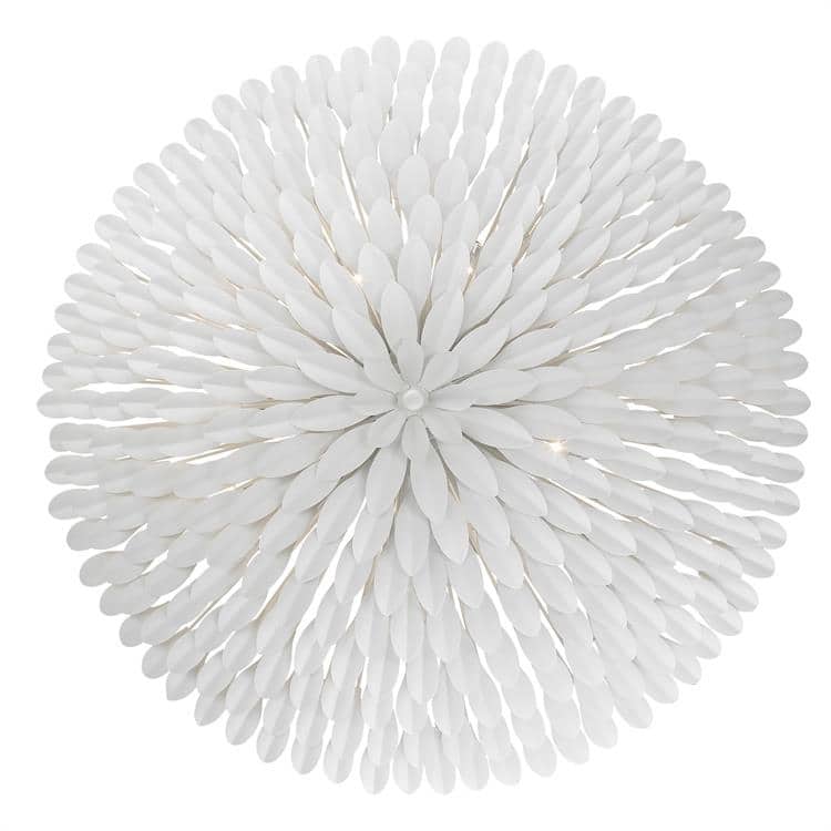 Broche 8 Light Matte White Chandelier - 30'' W x 12'' H
