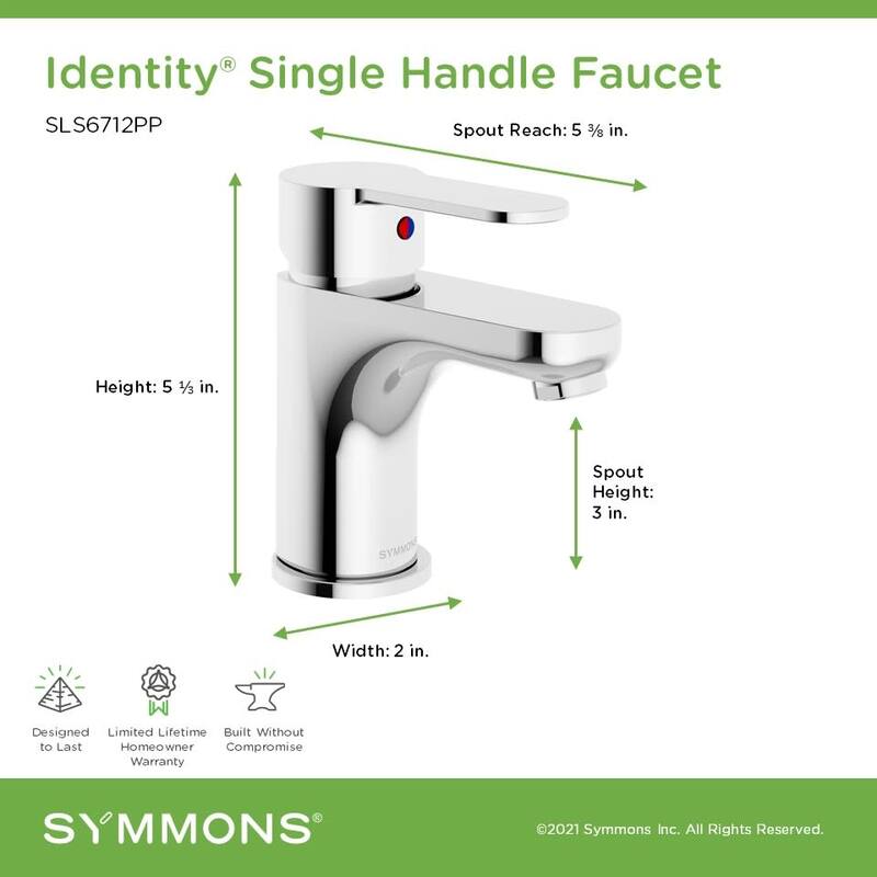 Symmons SLS6712PP Identity 1.0 GPM Single Hole Bathroom Faucet with