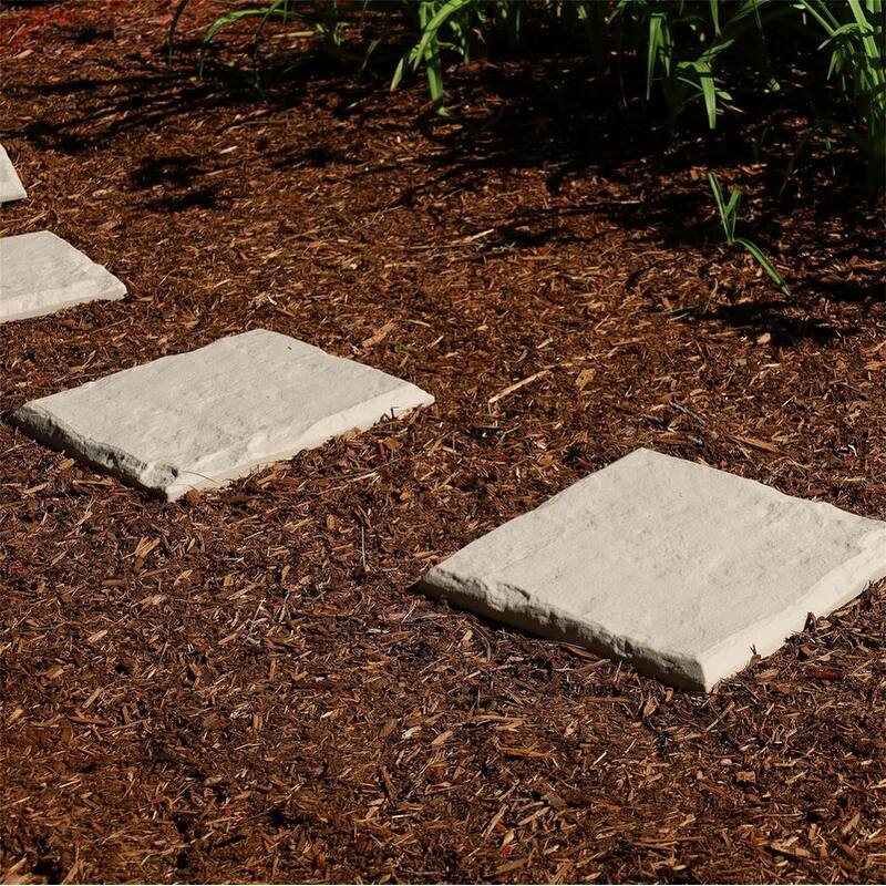 15.5" Decorative Stepping Stones, Beige Limestone for Garden Pathway