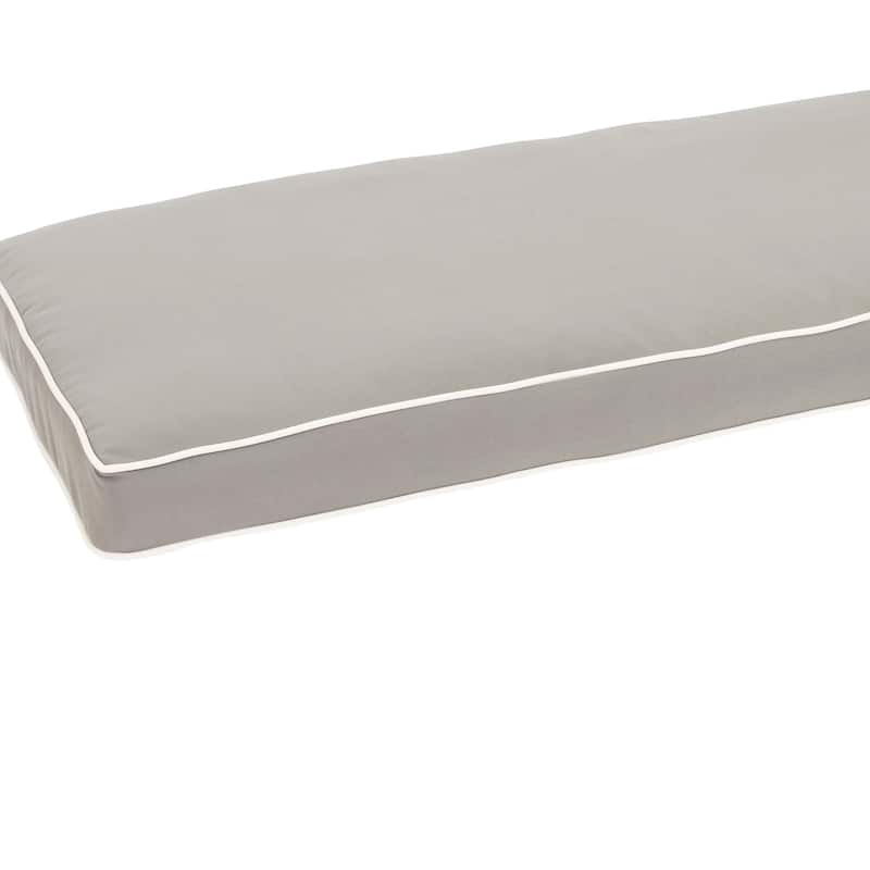 Cottage Sunbrella Fabric Bench Cushion for Cottage Teak Bench - Charcoal with Canvas Cording