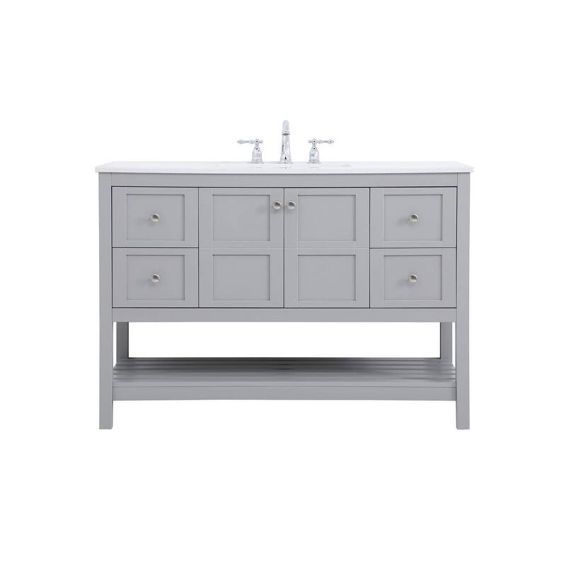 Elegant Lighting VF16448 Theo 48" Free Standing Single Basin Vanity - Grey - Painted