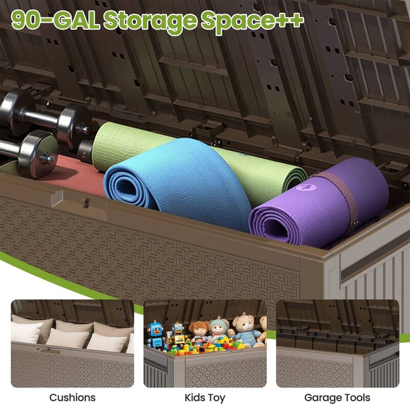90 Gal Fall-Inspired Corn Maze Look Resin Deck Box Outdoor Storage Box
