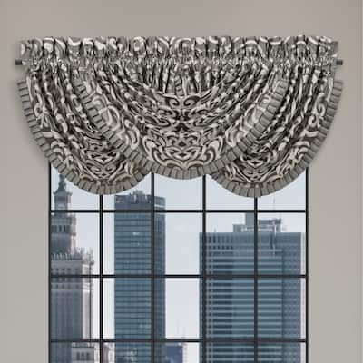 J. Queen New York Bolero Silver Window Waterfall Valance
