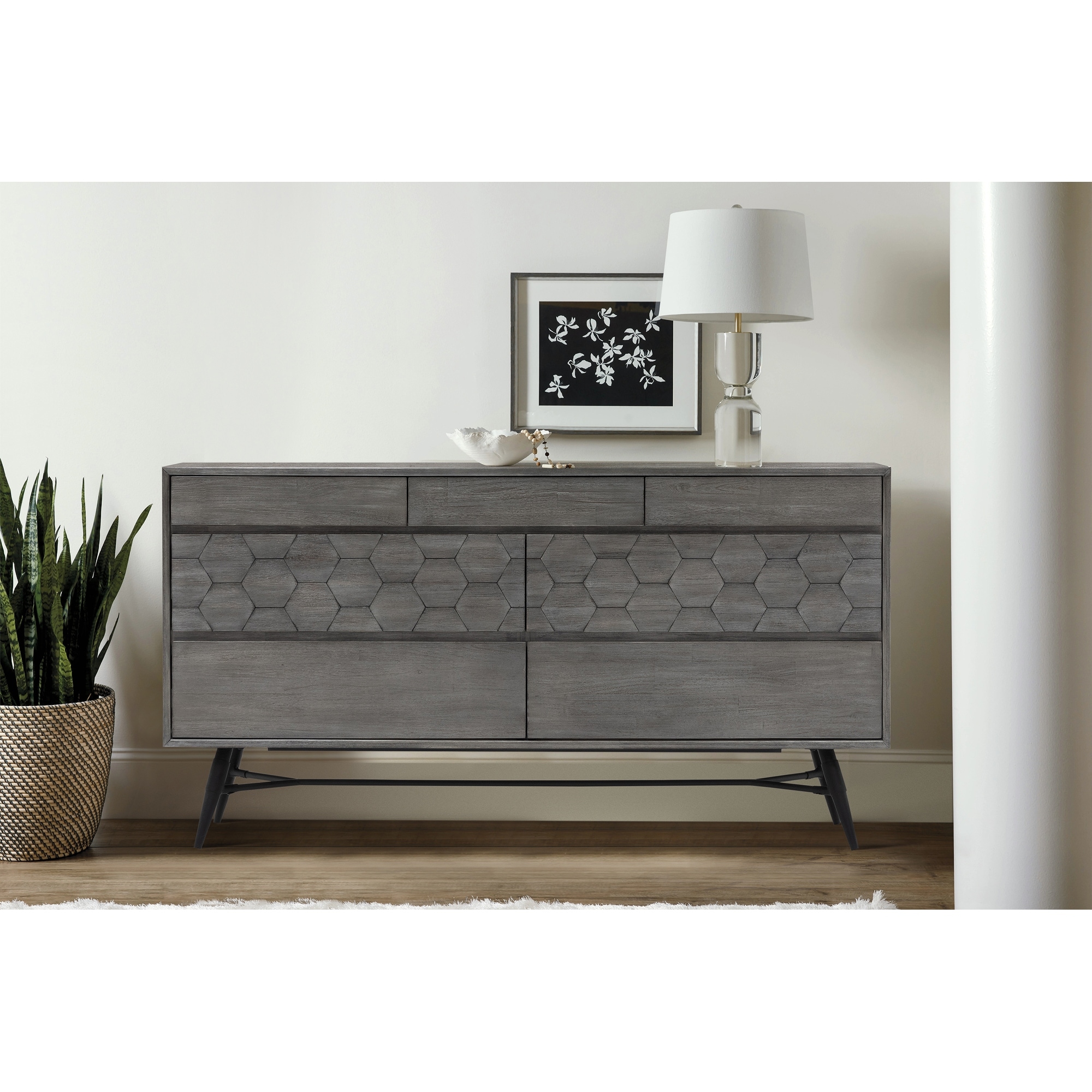 Makena 6 Drawer Dresser in Grey Acacia Wood