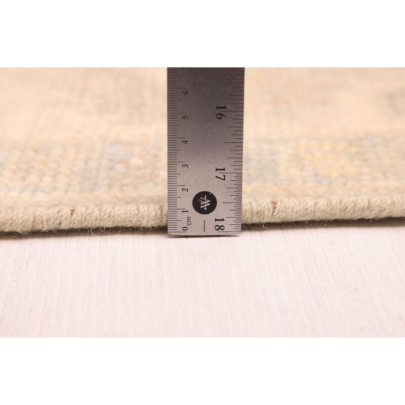 ECARPETGALLERY Hand-knotted Kavya Oushak Light Grey Wool Rug - 5'10 x 9'1