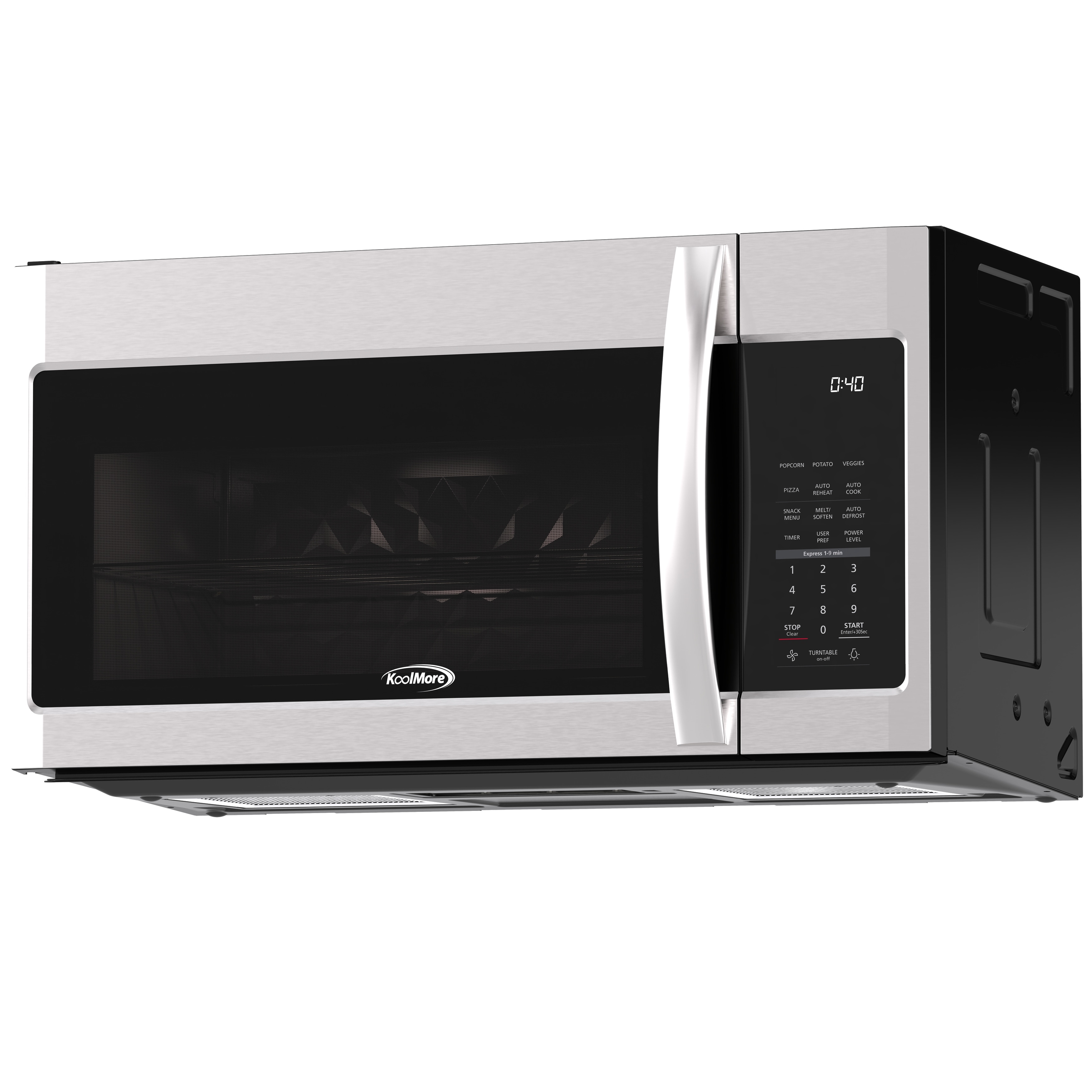 1.9 Cu. Ft. Over the Range Microwave Oven with Oven Lamp and 300CFM Recirculation Vent Hood Function - 1.9 cu ft