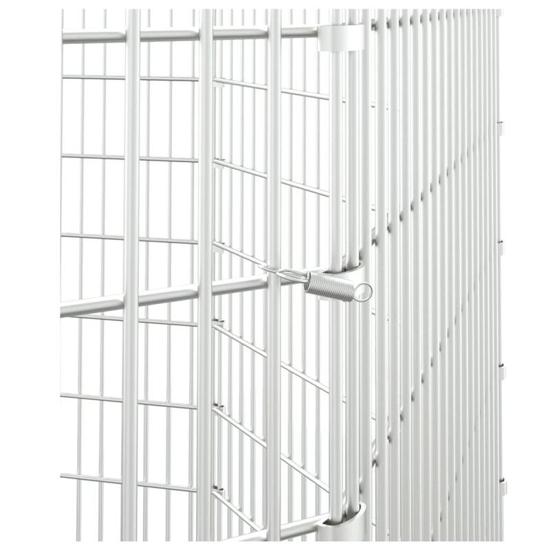 vidaXL Free Range Animal Enclosure Rabbit Hutch Free Range Pen Galvanized Iron