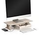 preview thumbnail 24 of 35, Jani Wood Monitor Stand Riser Desk - Ergonomic Design Stand, Desktop Organizer Table for Home, Office Workspace, Gaming Desk Cream