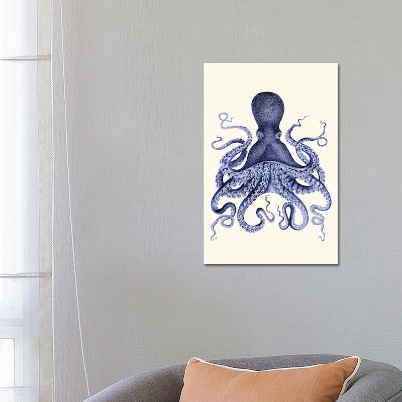 iCanvas "Blue Octopus I" by Fab Funky Canvas Print - 26x18x1.5