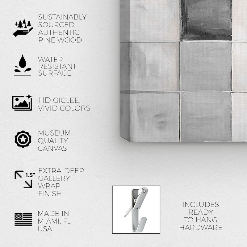 Wynwood Studio Canvas Abstract Features Gray and Modern & Contemporary Wall Art Canvas Print