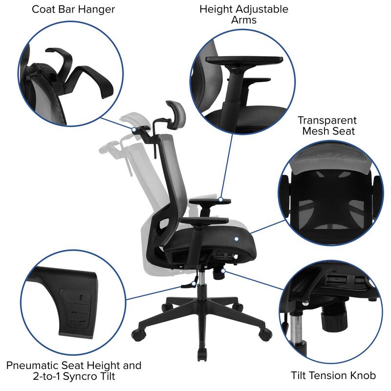 Ergonomic Mesh Office Chair with Synchro-tilt