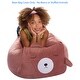 preview thumbnail 91 of 95, Stuffed Animal Storage Bean Bag Chair Cover only for Kids, Toy Holder Medium - 18 inch - Brown Bear