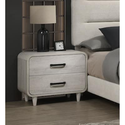 1pc Contemporary White Finish Ample Drawer Space Two Drawers Nightstand Storage Wooden Furniture Antique White Color