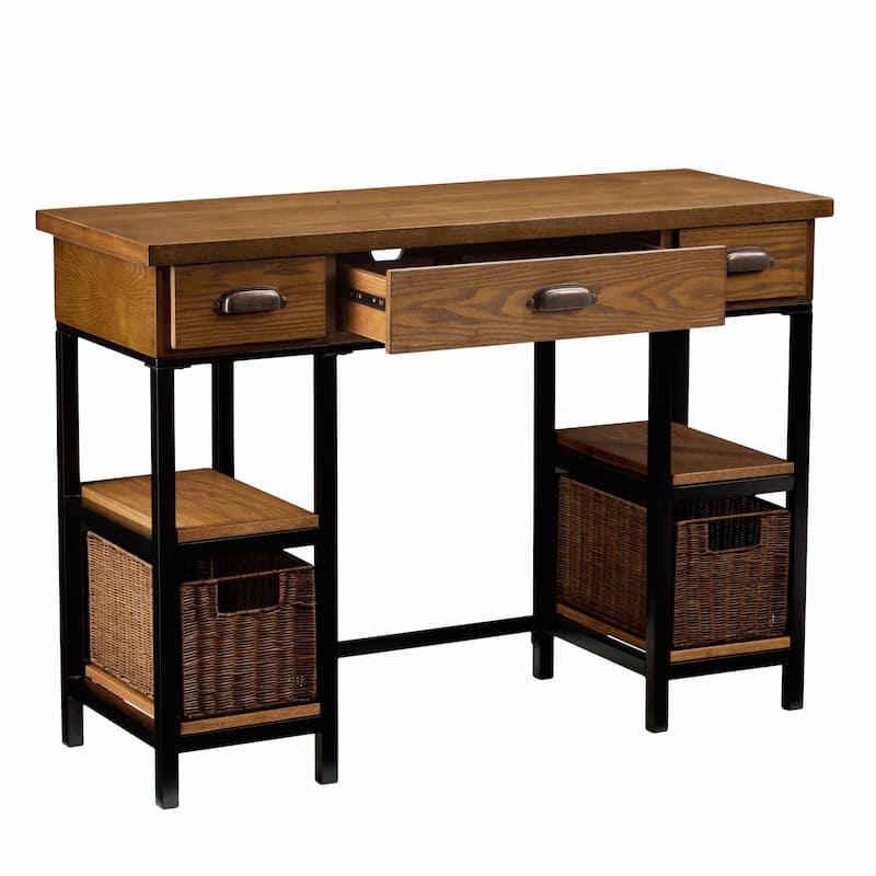 Weathered Gray Home Office Desk