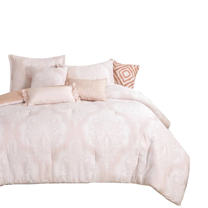 Shatex Kabibe 7PC Bedding Comforter Set All-season Reversible Bed in a Bag