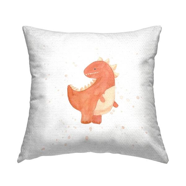 slide 2 of 7, Stupell Orange Dinosaur Nursery Kids Printed Outdoor Throw Pillow Design by Lucille Price