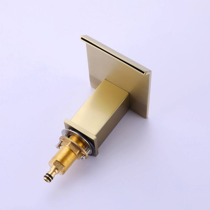 8 Inch Widespread Waterfall Bathroom Sink Faucet with Pop-up Drain Brass Modern 3 Hole Bathroom Basin Vanity Faucets
