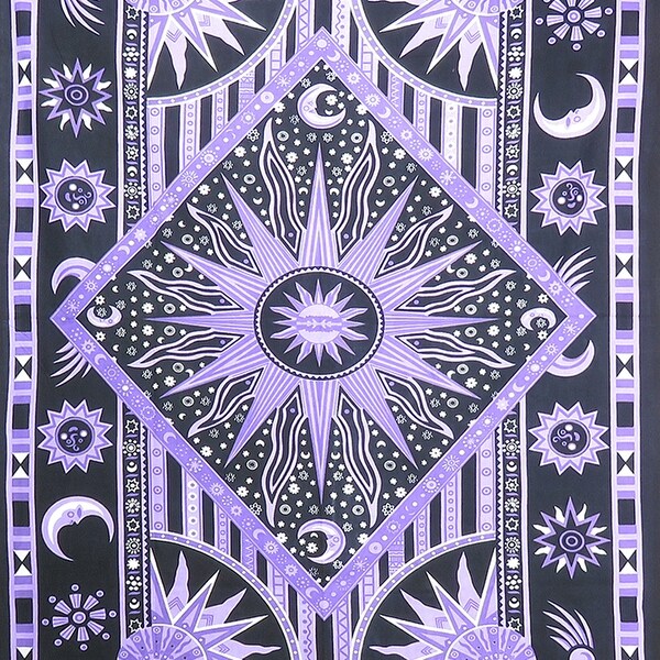 Traditional Wall Hanging Sun Moon Cotton Wonderful Design Tapestry Poster Small 