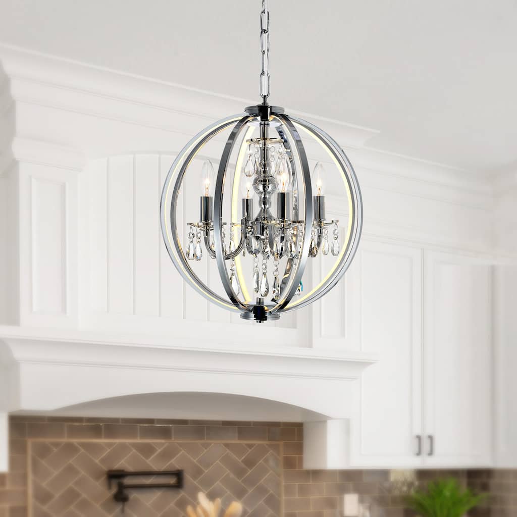 CWI Lighting Abia 4 Light Chrome Chandelier