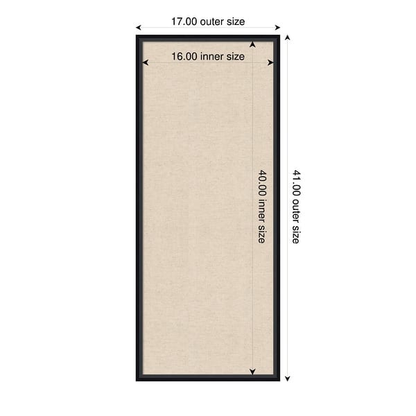 dimension image slide 32 of 91, Amanti Art Framed Fabric Pinboard Natural Linen Printed Bulletin Board