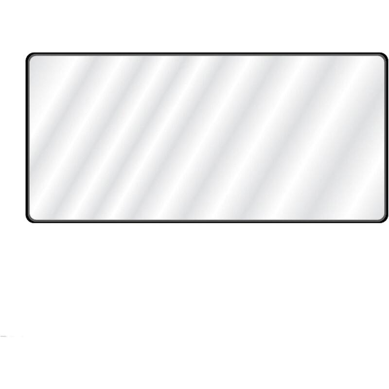 Raven Rectangular Metal Framed Wall Mounted LED Bathroom Vanity Mirror in Black - 60x28