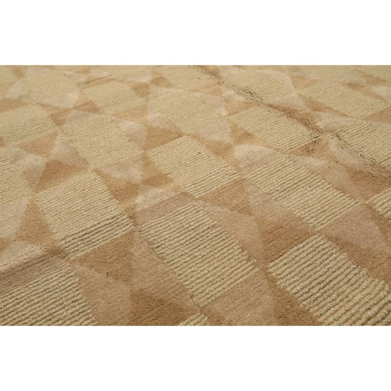 5'9''x9 Hand Knotted Wool Moss Tibetan Modern & Contemporary Loop n cut pile Rug - 5' 9'' x 9'