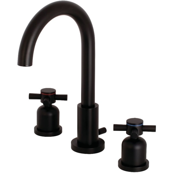 Kingston Brass FSC892.DX Concord 1.2 GPM Widespread Bathroom Faucet with Pop-Up Drain Assembly - Matte Black