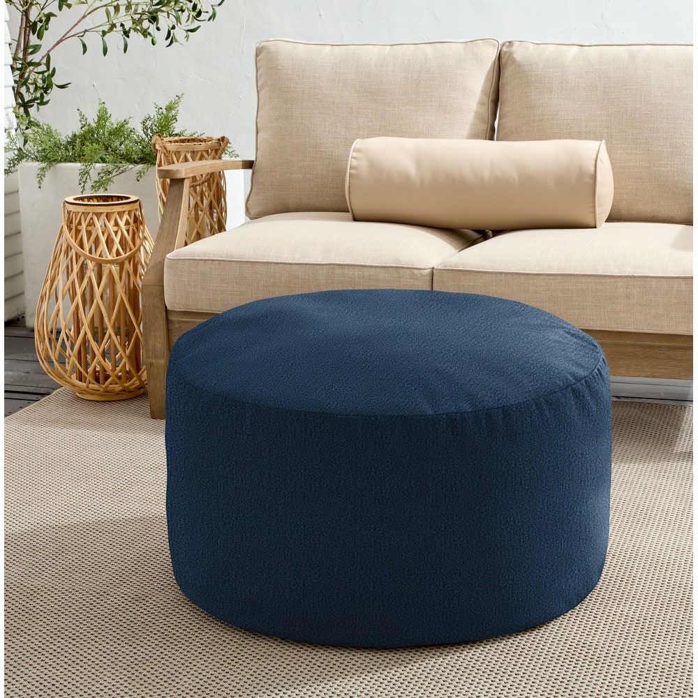 Sorra Home Sunbrella Outdoor Bean Pouf Circle