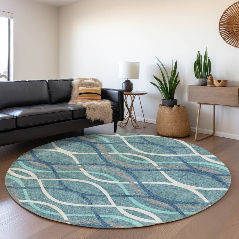 Machine Washable Indoor/ Outdoor Chantille Contemporary Deco Rug