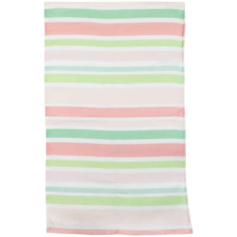 Set of 2 Pastel Stripes and Easter Eggs Kitchen Tea Towels 26"